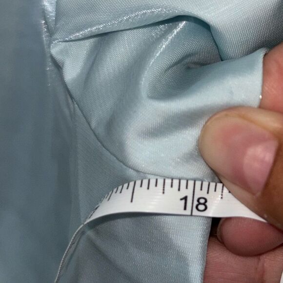 Danielle Bernstein Rhinestone Button Puff Sleeve Light Blue DressNWT - Picture 10 of 12